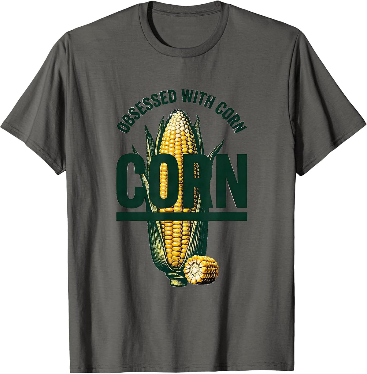 Men's Obsessed With Corn Funny Farming Design T-Shirt - Asphalt Grey
