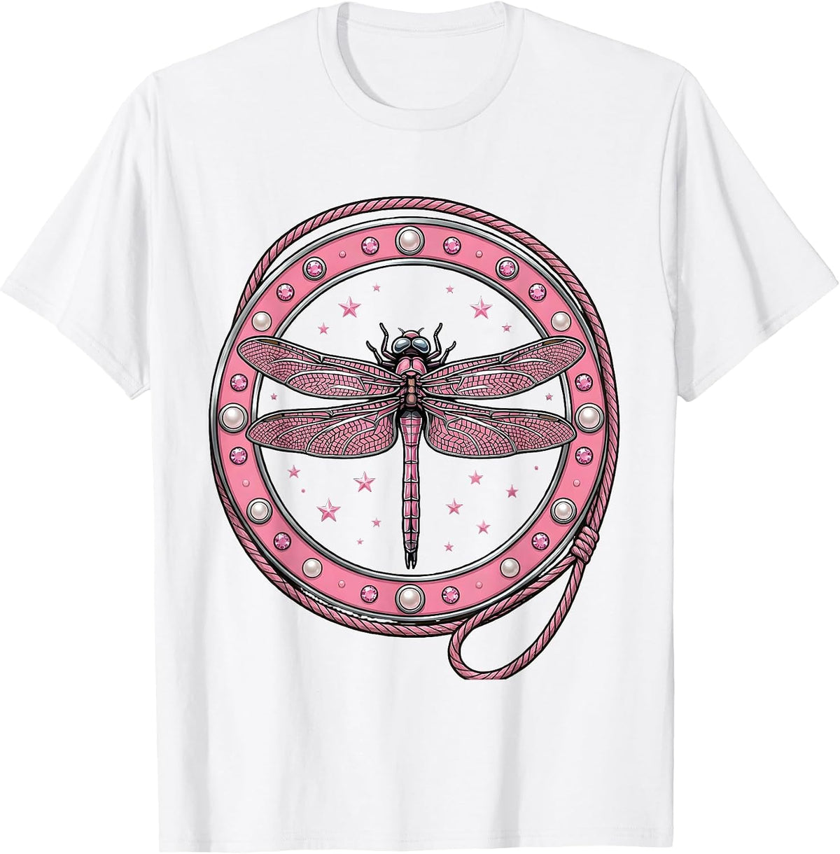 Men's Dragonfly Wings Tire Tread Motorcycle Design T-Shirt - White
