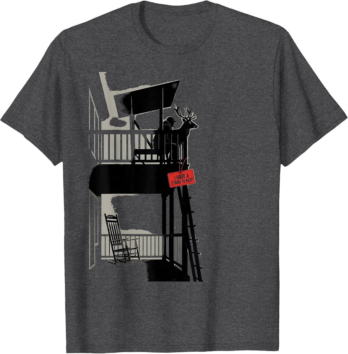 I Have A Stand To Keep Funny Deer Hunting Dad Humor T-Shirt - Dark Heather Grey