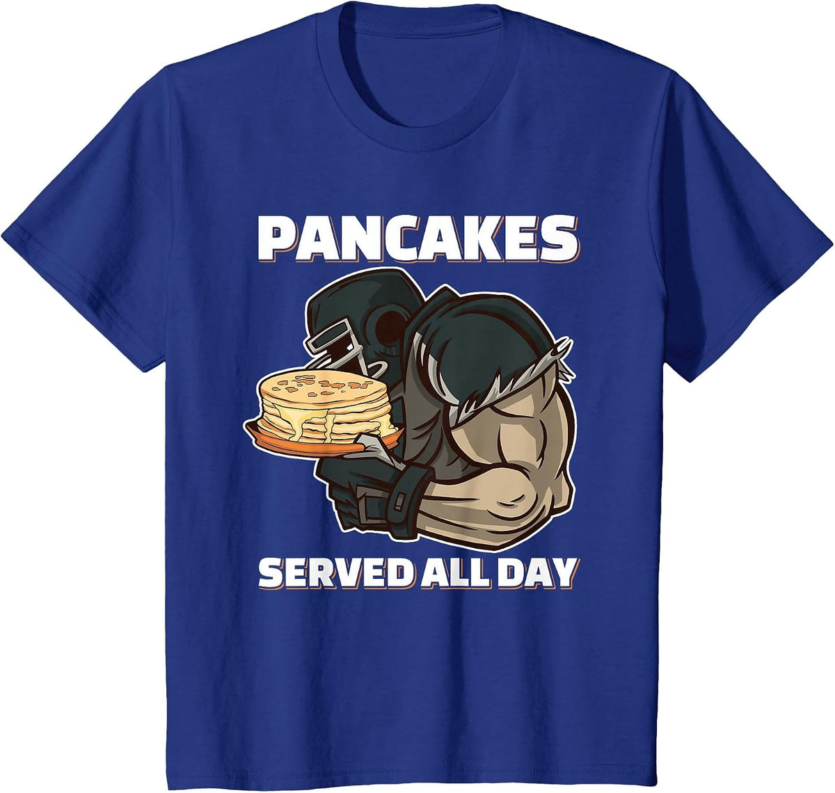 Pancakes Served All Day Football Offensive Lineman Pancake T-Shirt - Royal Blue