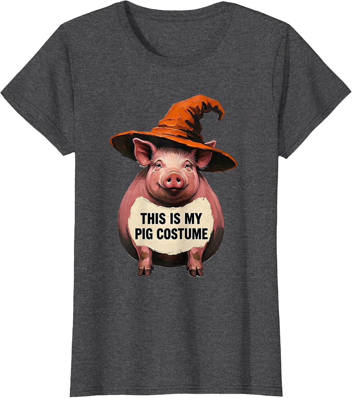 Women's This Is My Pig Costume Funny Halloween Pig Lover Gift T-Shirt - Dark Heather Grey