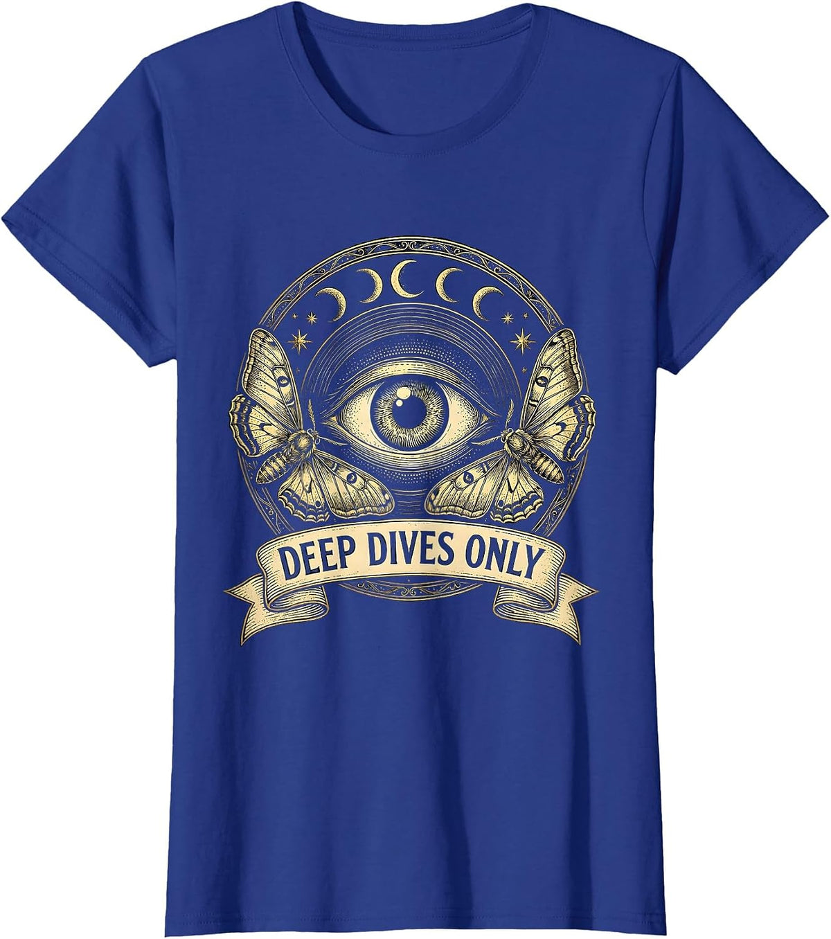 Women's Deep Dives Only Autism Awareness Design T-Shirt - Royal Blue