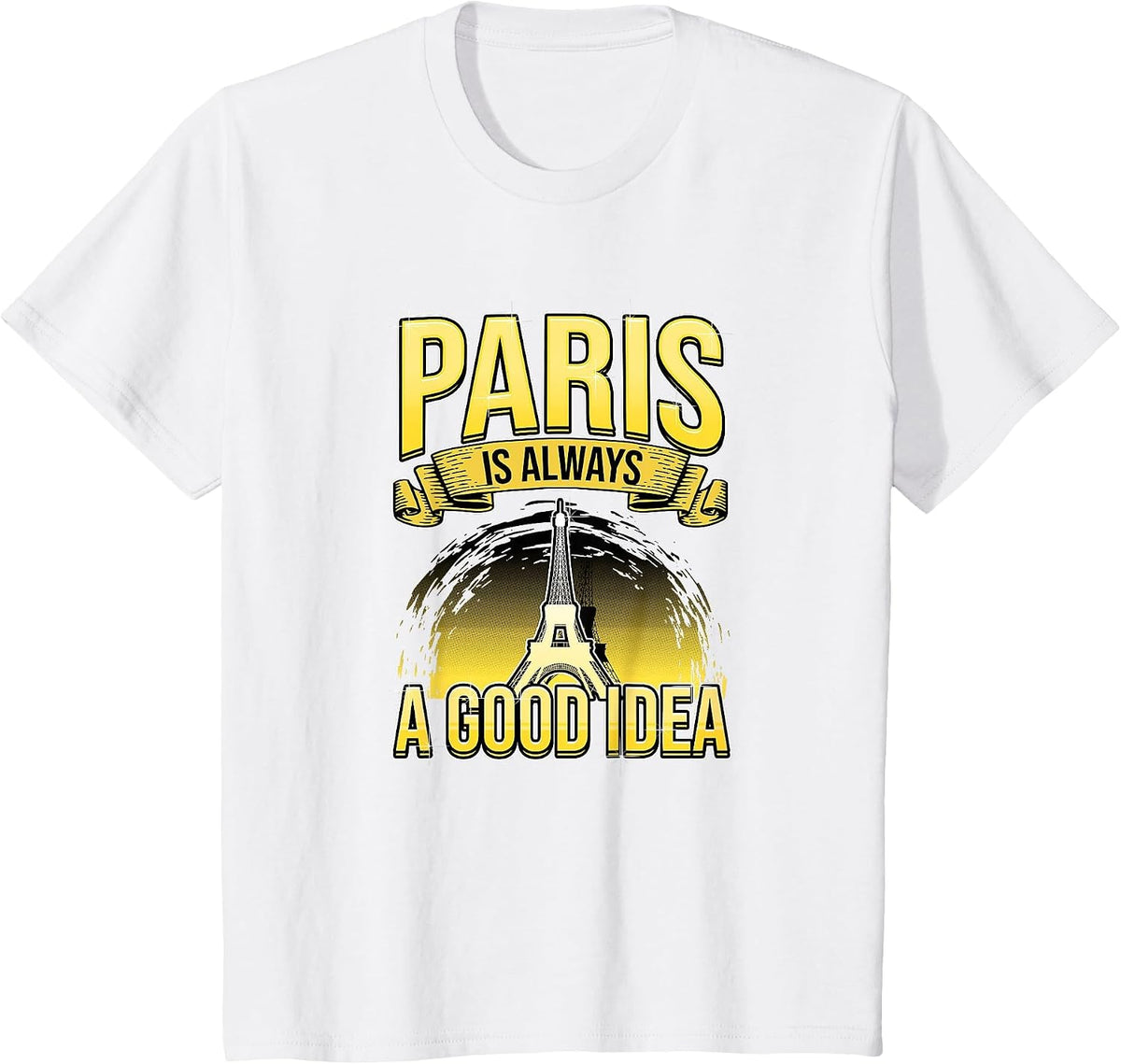 Paris is Always a Good Idea, Eiffel Tower with Sunshine T-Shirt - White