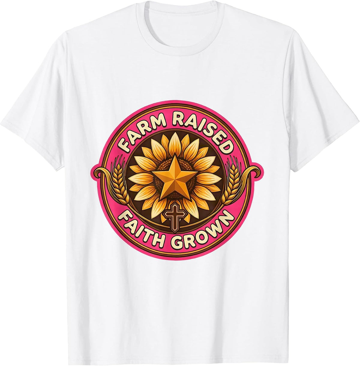 Men's Farm Raised Faith Grown Country Life Design T-Shirt - White