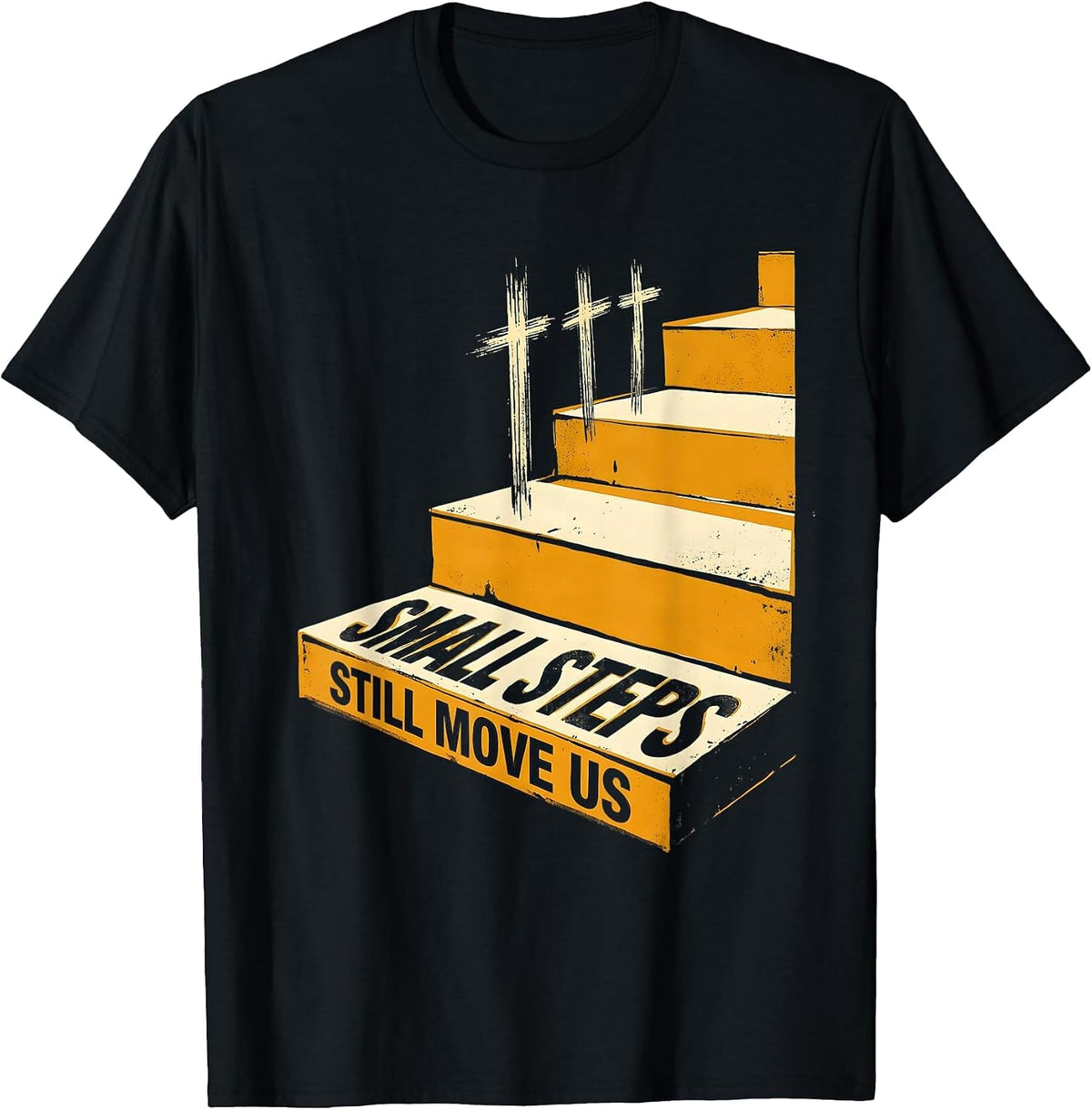 Men's Small Steps Still Move Us Funny Physical Therapy PT Humor T-Shirt - Black