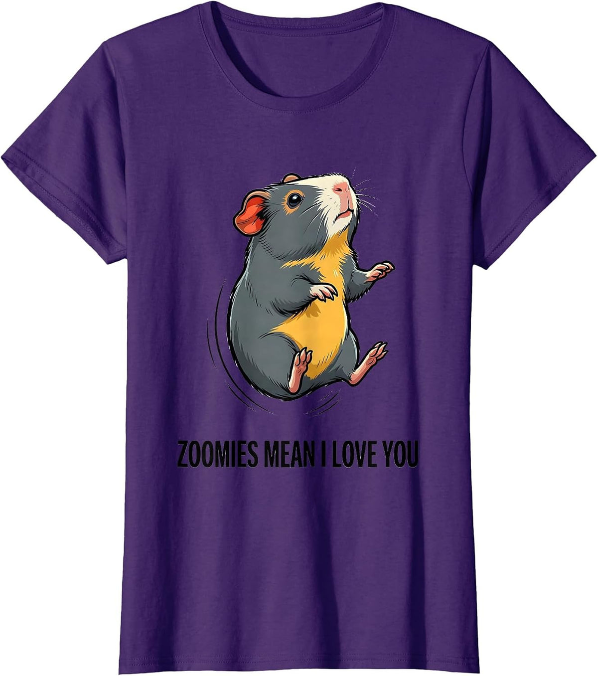 Women's Zoomies Mean I Love You Funny Guinea Pig Cavy Lover Gift T-Shirt - Purple