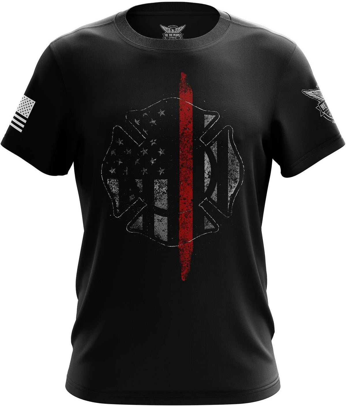 We The People Holsters - Thin Red Line Flag - Men's Short Sleeve T-Shirt - Black