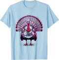 Men's Proud Turkey Enthusiast Funny Turkey Design T-Shirt - Baby Blue