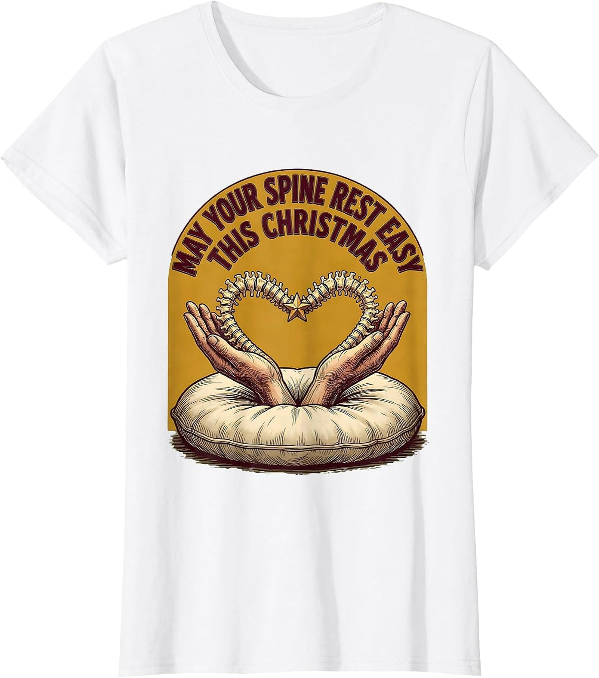 May Your Spine Rest Easy This Christmas Funny Chiropractor T-Shirt - White