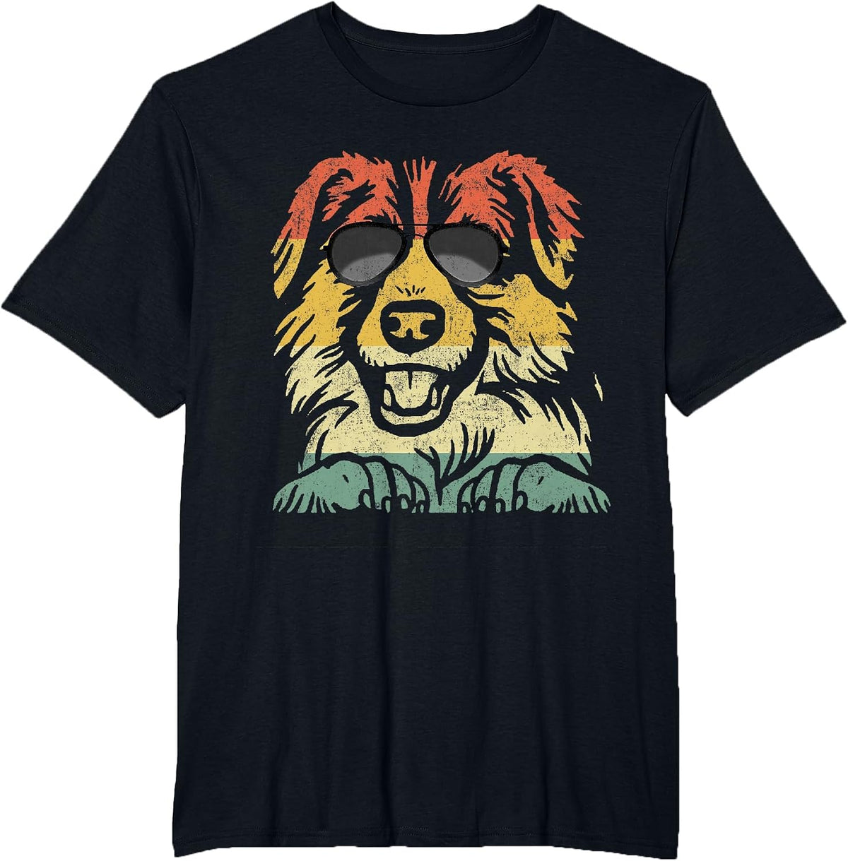 Cool English Shepherd Lover Dogs Retro Vintage T-Shirt - Black