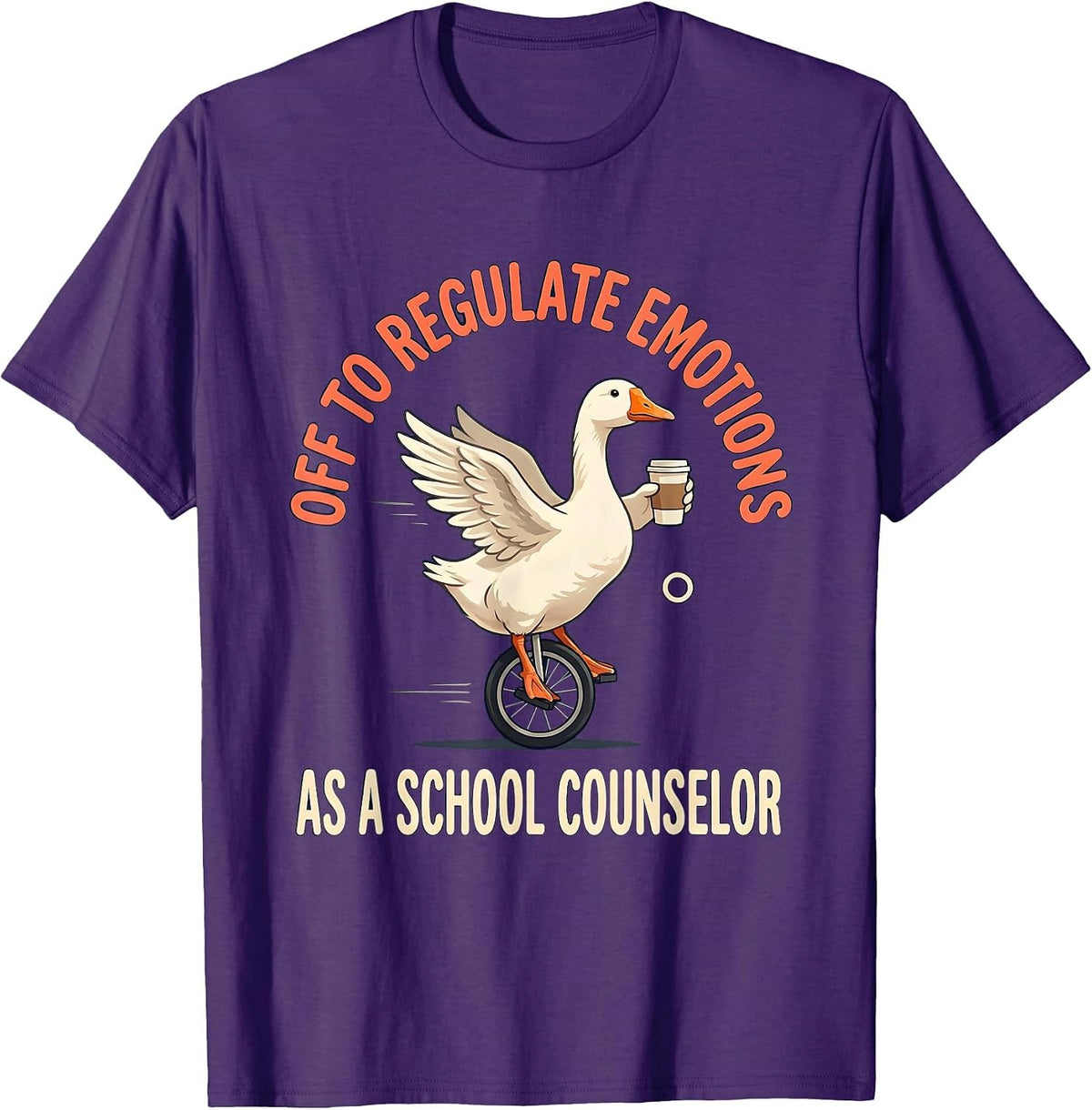 Men's Off To Regulate Emotions As A School Counselor Funny T-Shirt - Purple