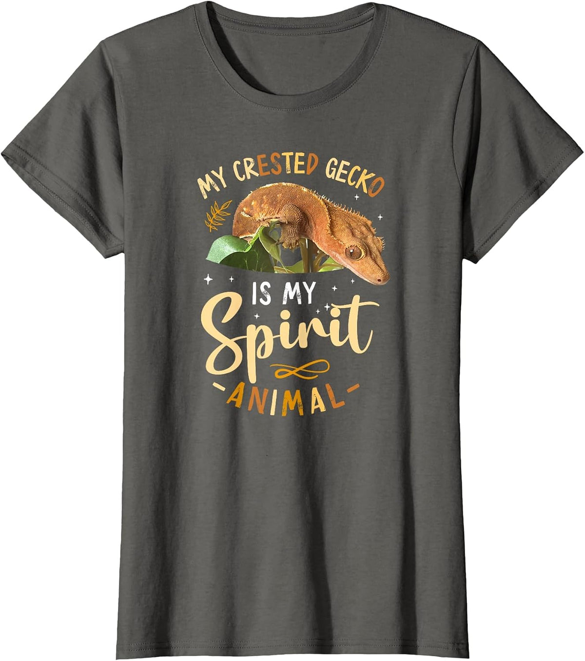 My Crested Gecko is My Spirit Animal T-Shirt - Asphalt Grey