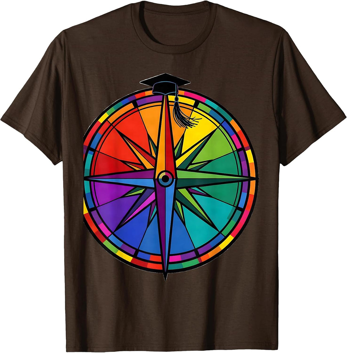 Special Education Compass Graduation Graphic T-Shirt - Brown