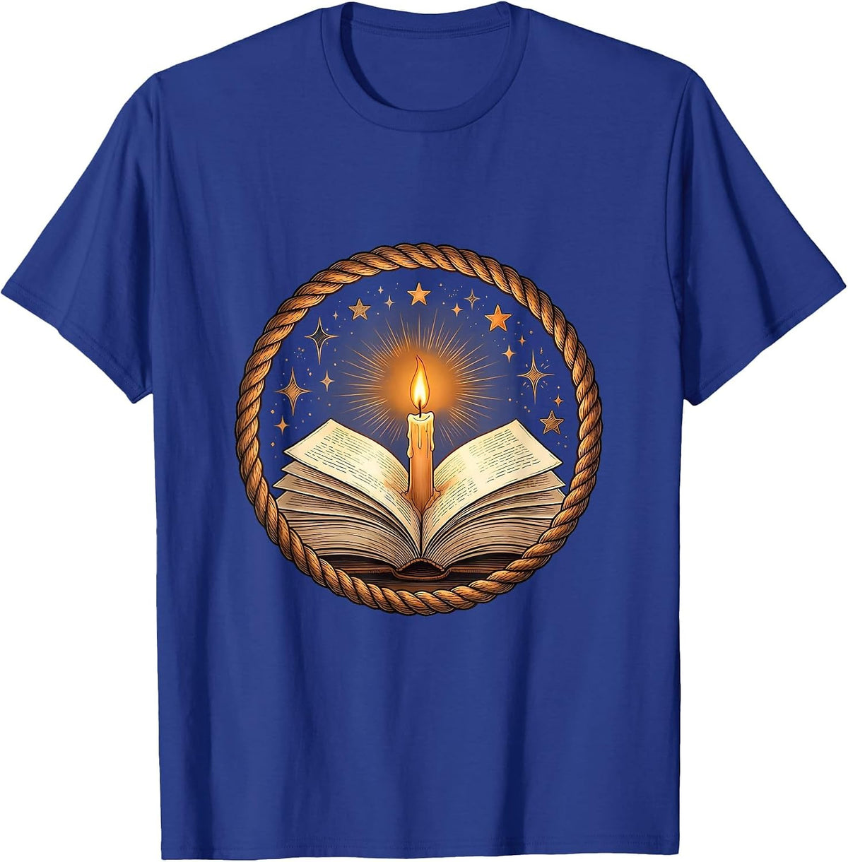 Special Education Teacher Candle and Book Art T-Shirt - Royal Blue