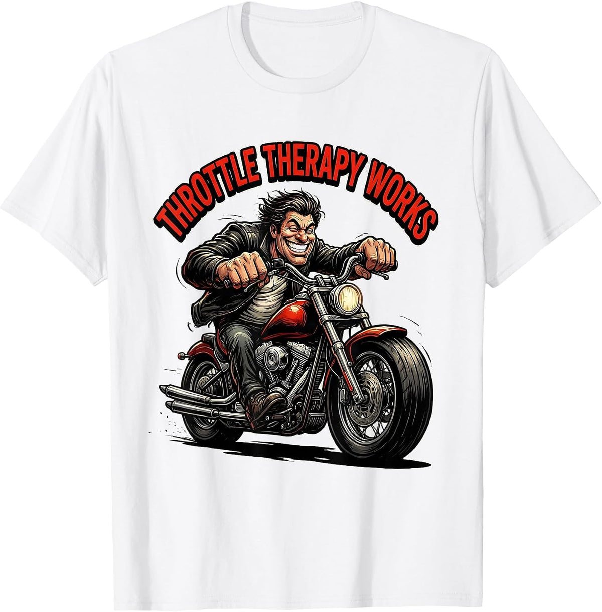 Men's Throttle Therapy Works Motorcycle Design T-Shirt - White