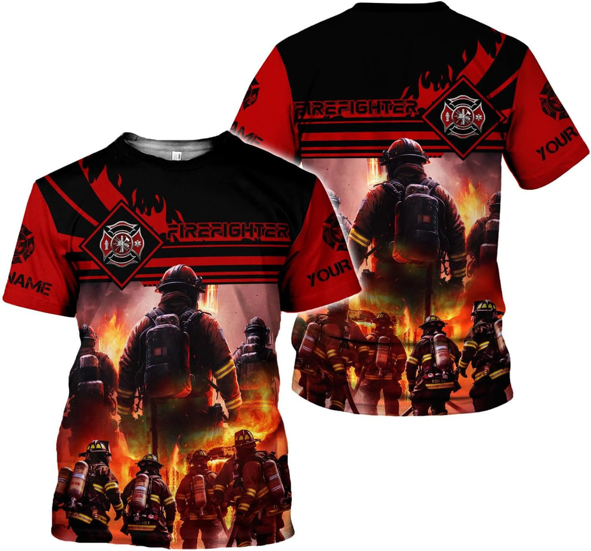 Personalized Firefighter Shirt for Man Women,Custom Firefighter 3D Shirt, Firefighter Tshirt, Firefighter Shirt Gift Fire
