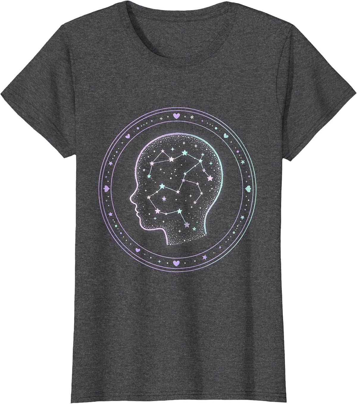 Women's Autism Constellation Mind Map Graphic T-Shirt - Dark Heather Grey