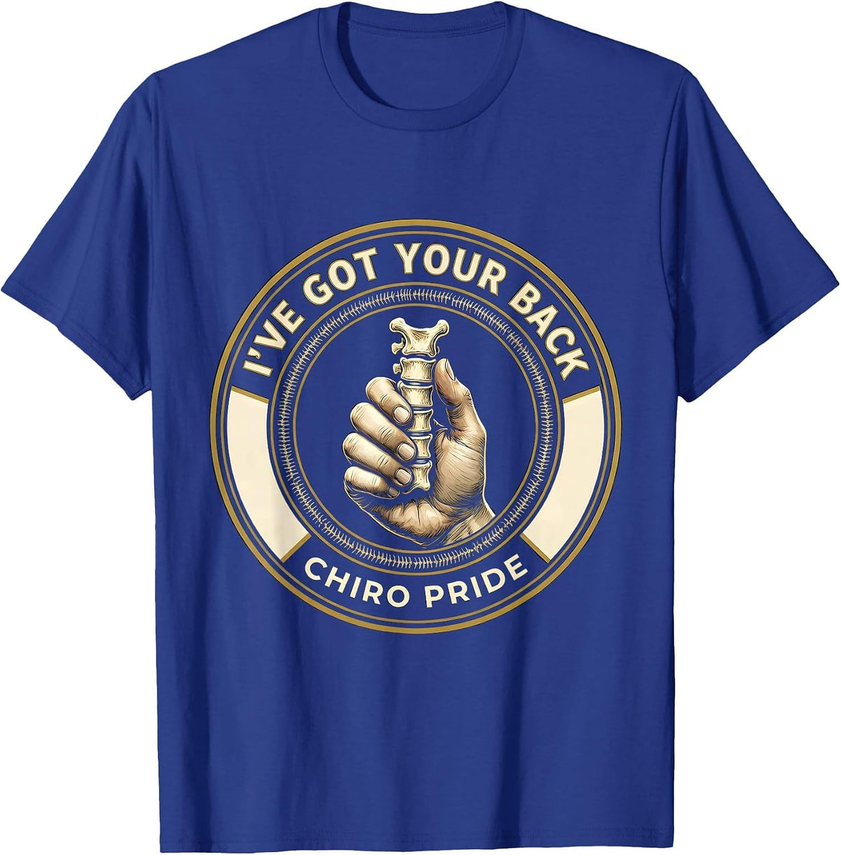 Vertebra Grip Chiropractor Humor Occupational Pun T-Shirt - Royal Blue