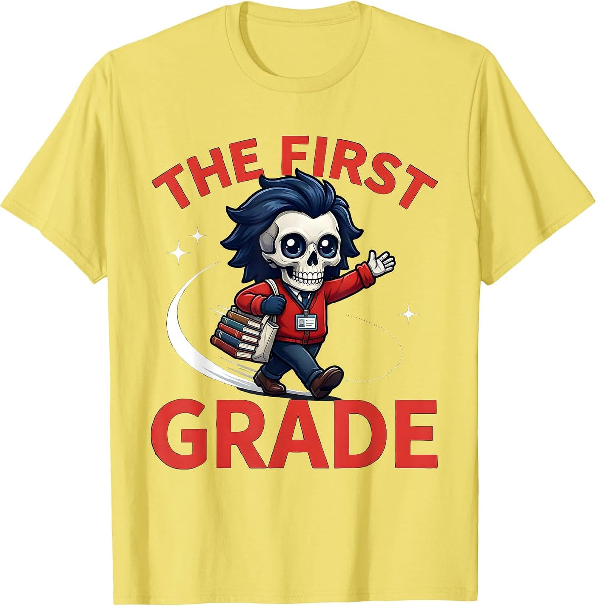 Men's THE FIRST GRADE Funny Teacher Back To School Classroom T-Shirt - Lemon Yellow