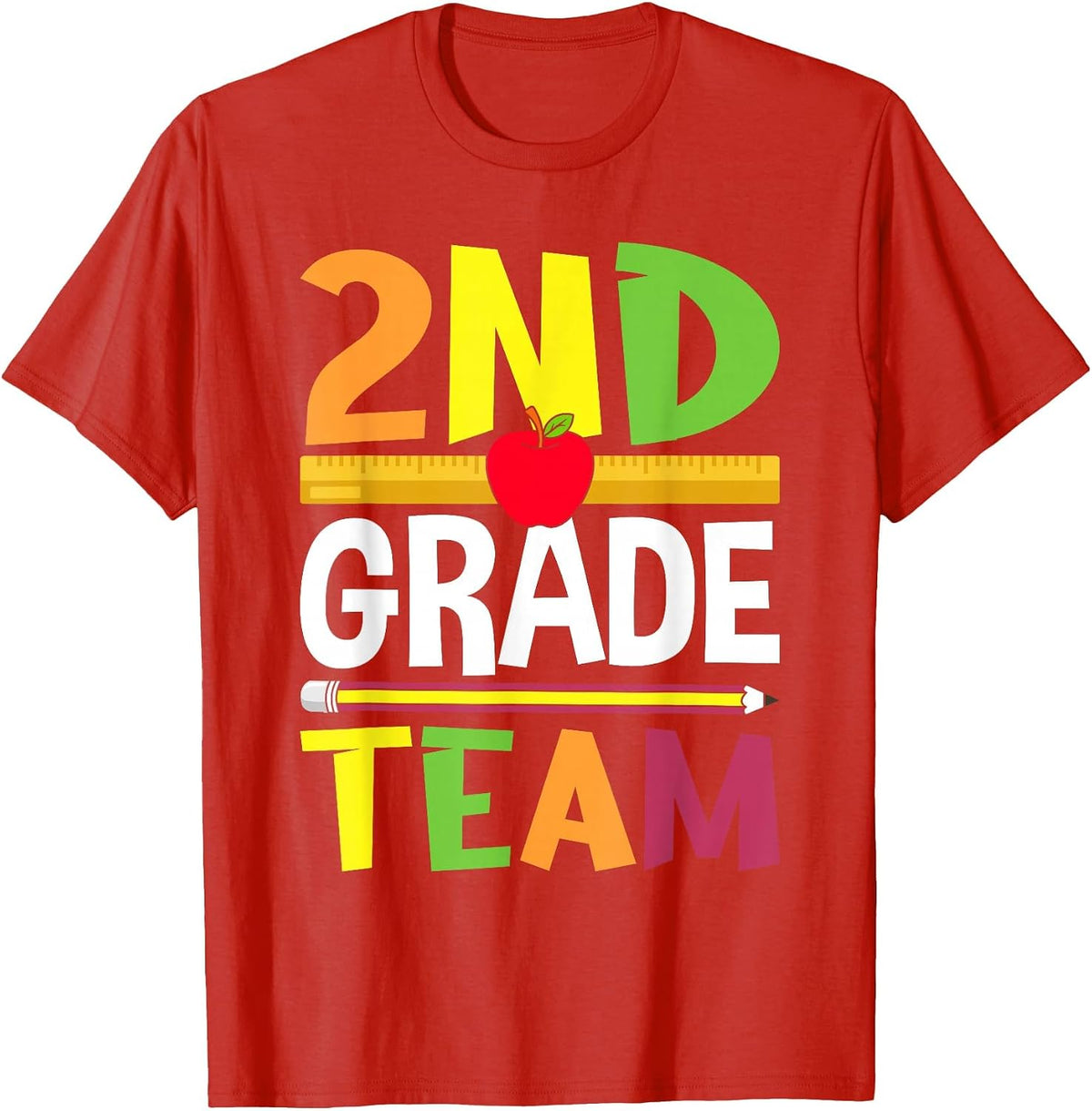 2nd Grade Team 2nd Grade Squad Teacher T-Shirt - Red