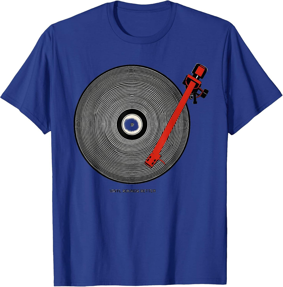 Vinyl Sounds Better Op Art Moire DJ Music Lover Gift T-Shirt - Royal Blue
