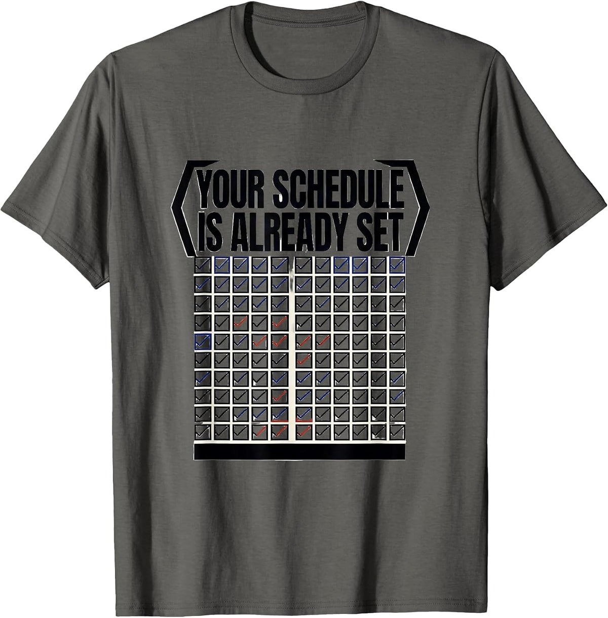 Men's Your Schedule Is Already Set Groovy School Counselor T-Shirt - Asphalt Grey