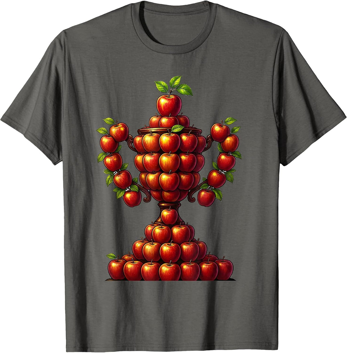 Men's Sped Teacher Apple Trophy Graphic Tee T-Shirt - Asphalt Grey