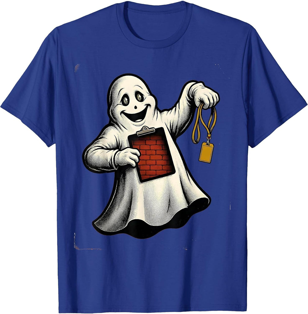 Men's Retro Cartoon Ghost Para Normal Activities SPED Teacher T-Shirt - Royal Blue