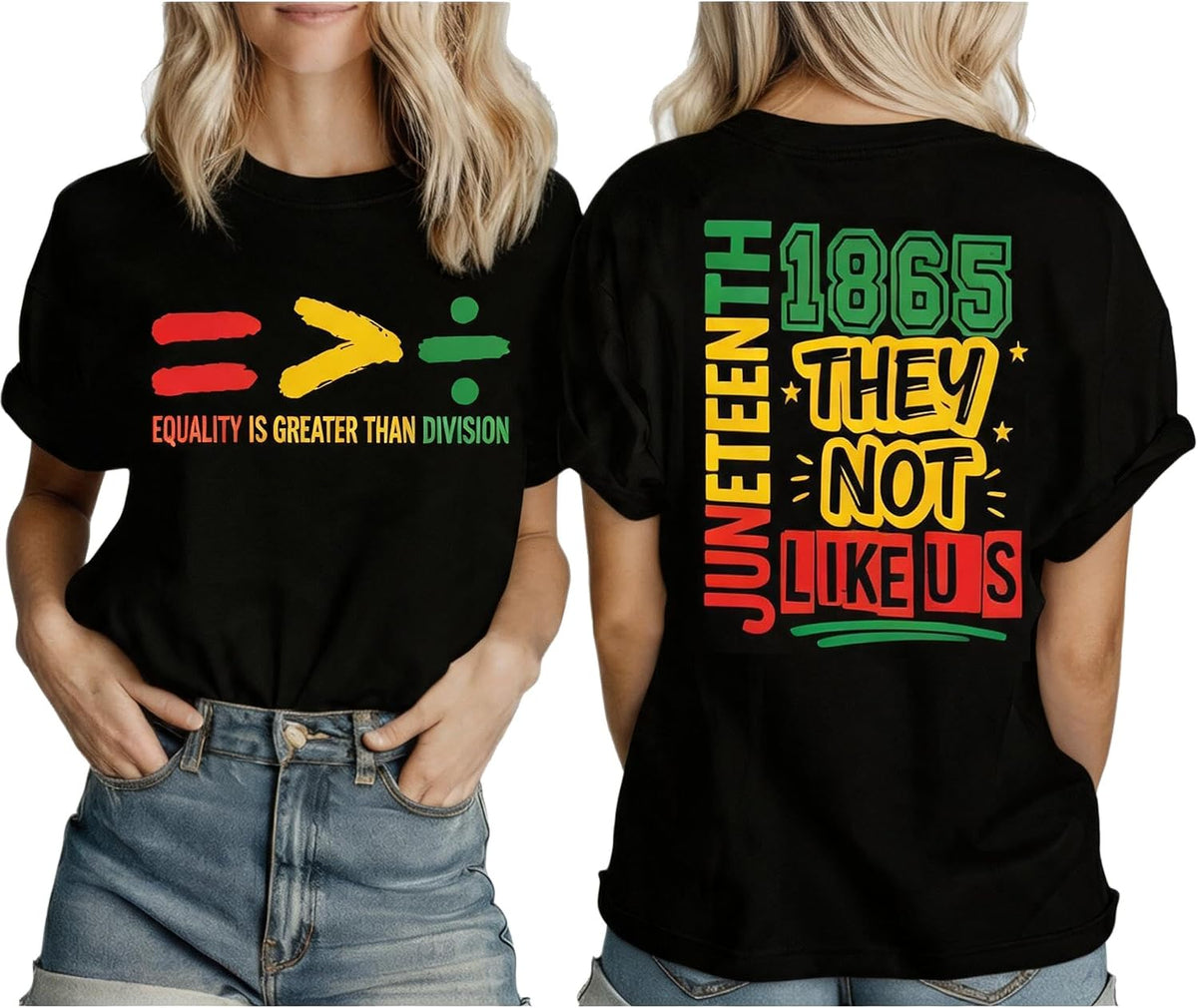 Juneteenth Shirt for Women:Black History Short Sleeve Black History Month Tshirt Black Pride Shirts - Black C
