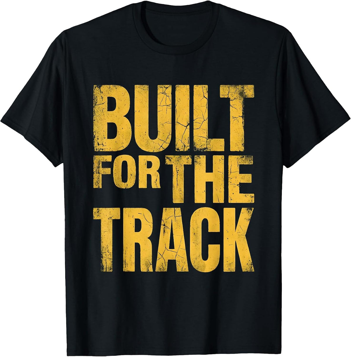 Men's Built for the Track Racing Graphic Design T-Shirt - Black
