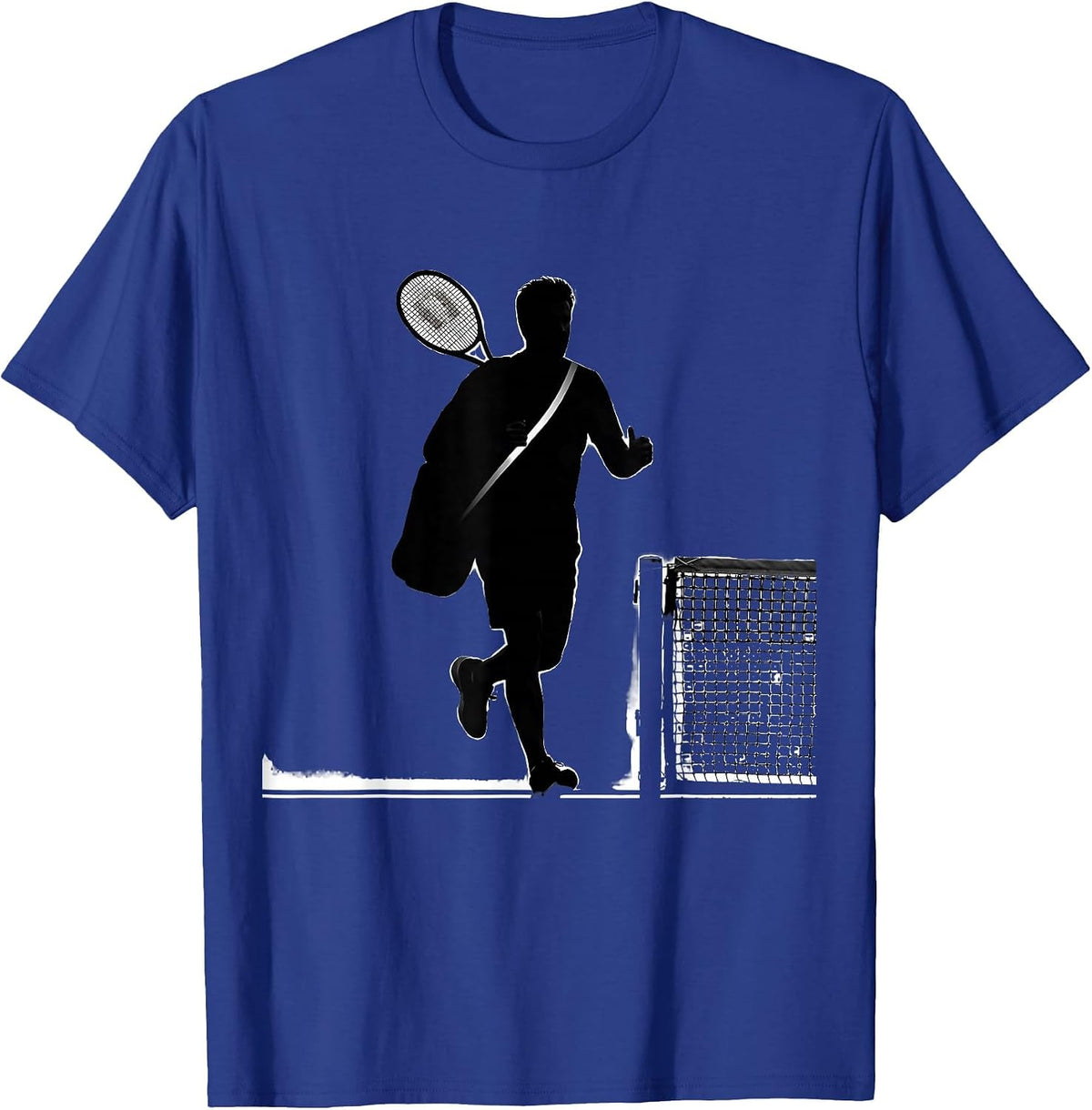 Silhouette Tennis Player Humor Sport Fan Gift T-Shirt - Royal Blue