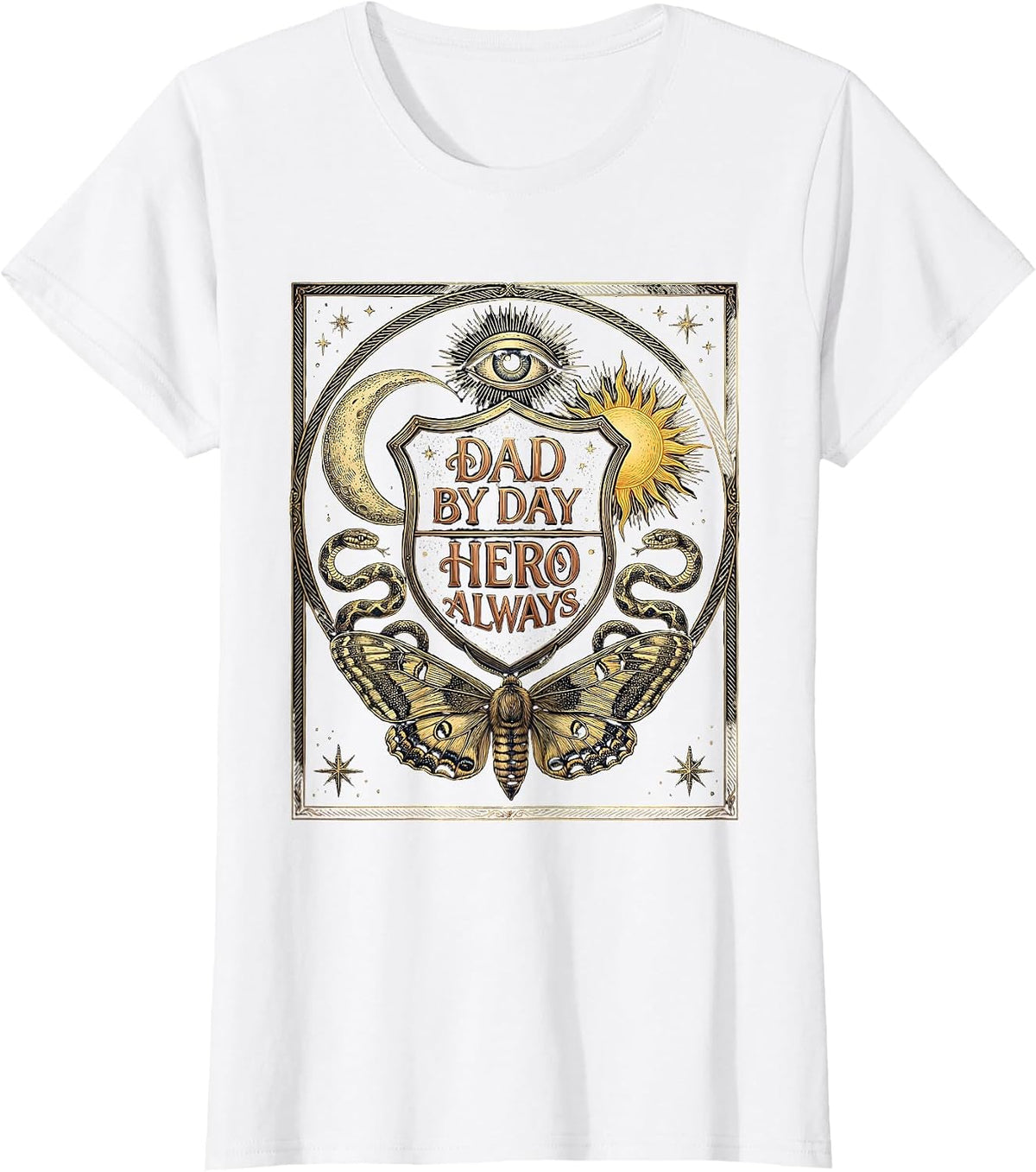 Women's Dad By Day Hero Always Graphic Design T-Shirt - White