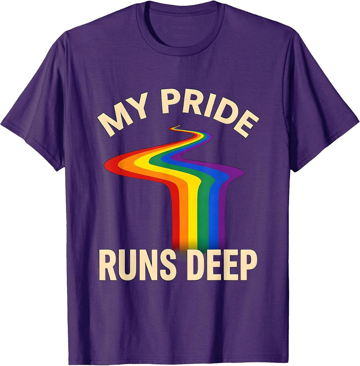 My Pride Runs Deep Pride Flag Graphic Design T-Shirt - Purple
