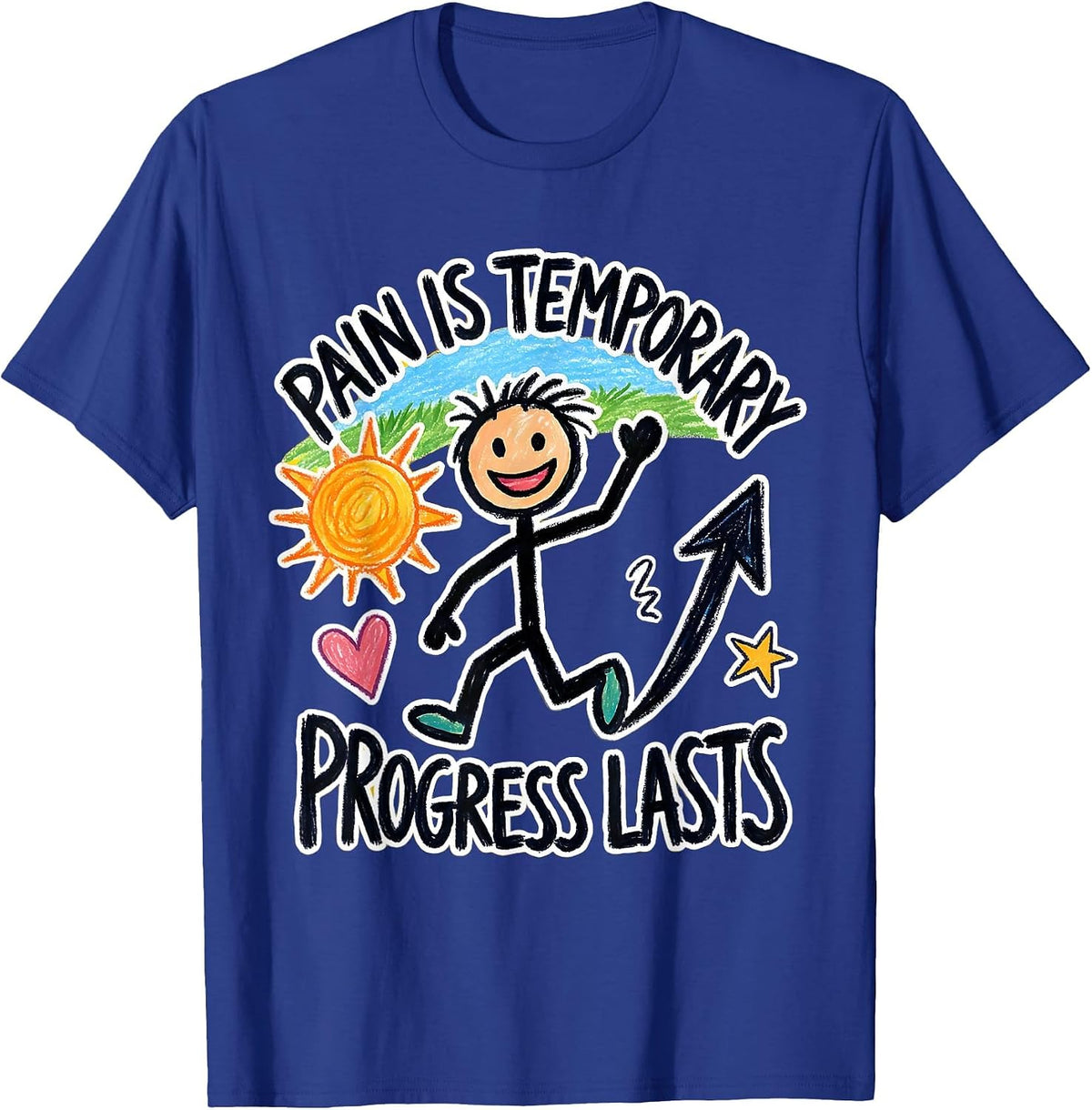 Men's Pain Is Temporary Progress Lasts Physical Therapy T-Shirt - Royal Blue
