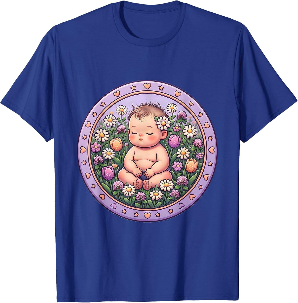 Autism Awareness Child in Wildflower Field Design T-Shirt - Royal Blue
