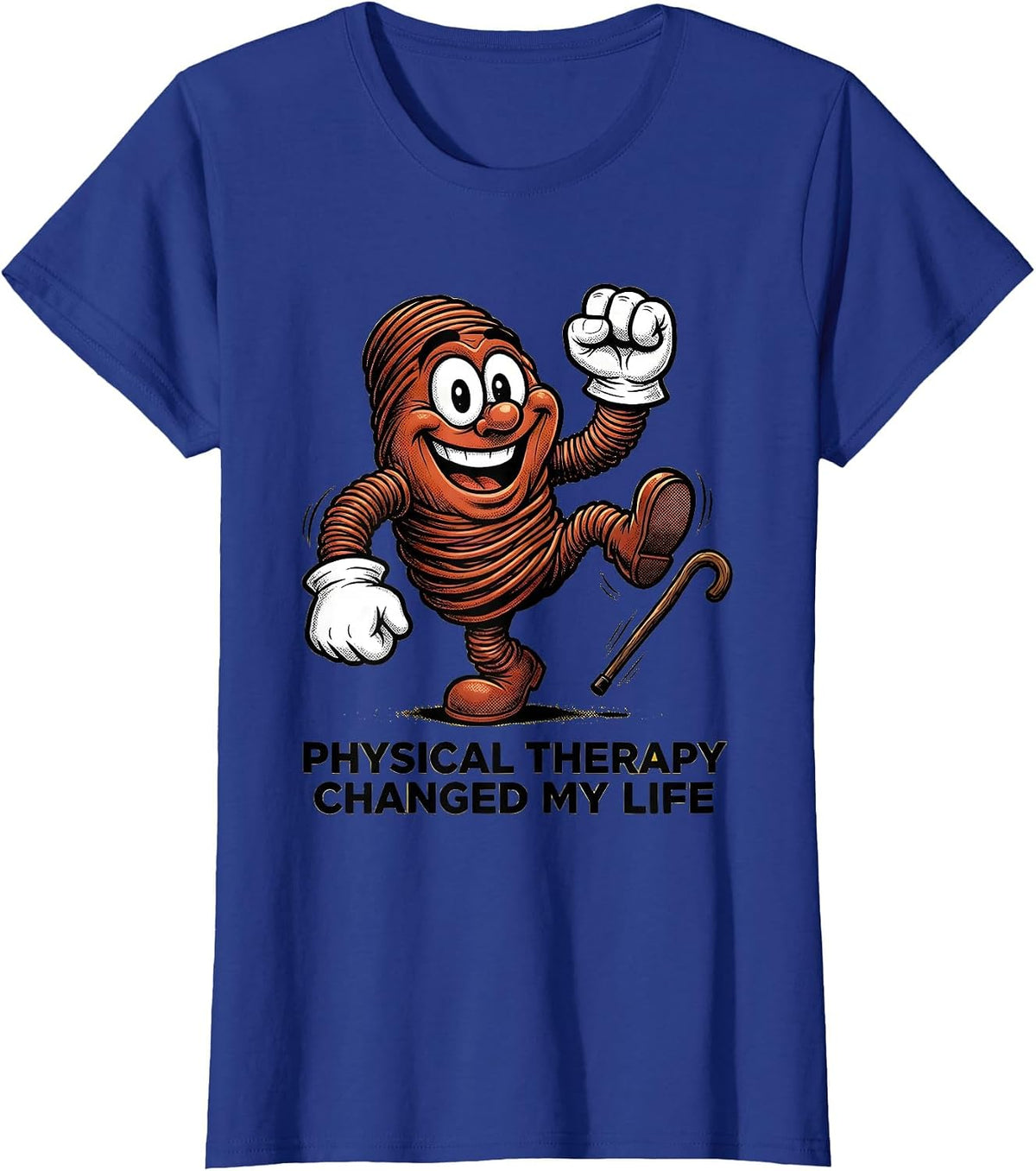 Women's Physical Therapy Changed My Life Inspirational Design T-Shirt - Royal Blue