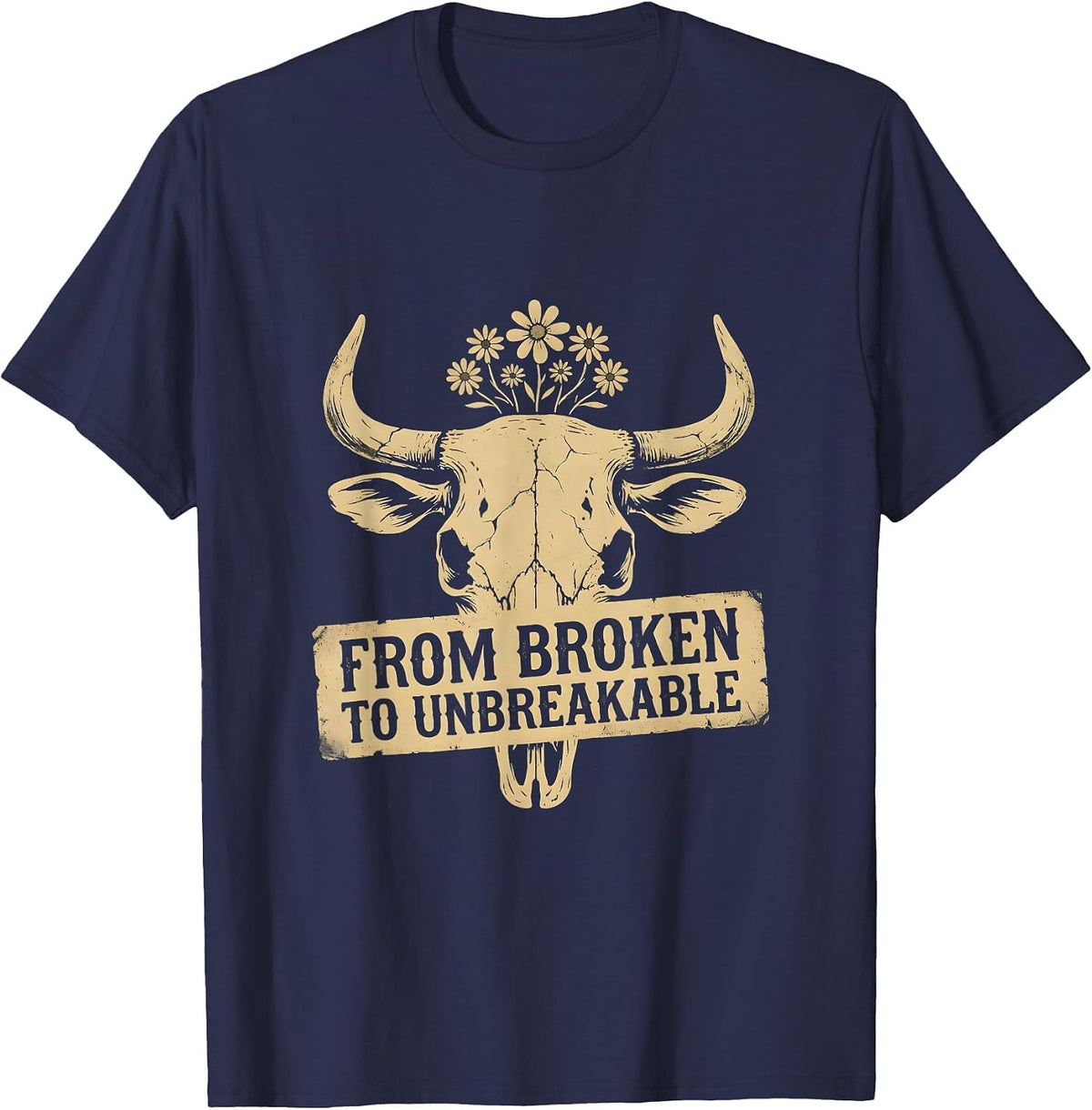 Men's From Broken To Unbreakable Physical Therapy Design T-Shirt - Navy Blue
