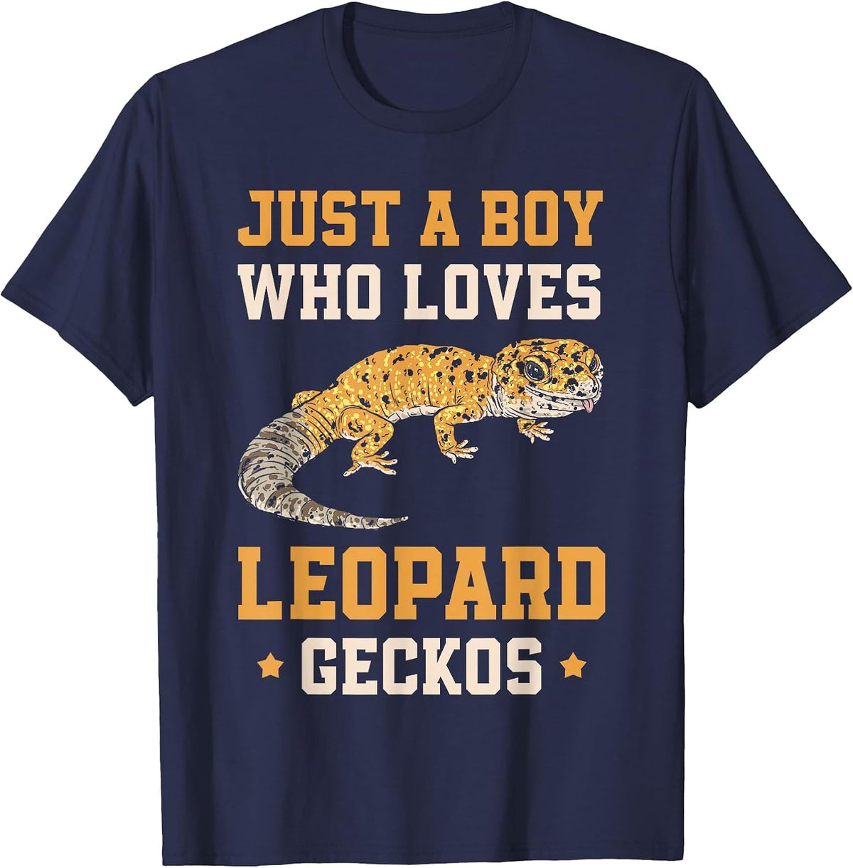 Just A Boy Who Loves Leopard Geckos T-Shirt - Navy Blue