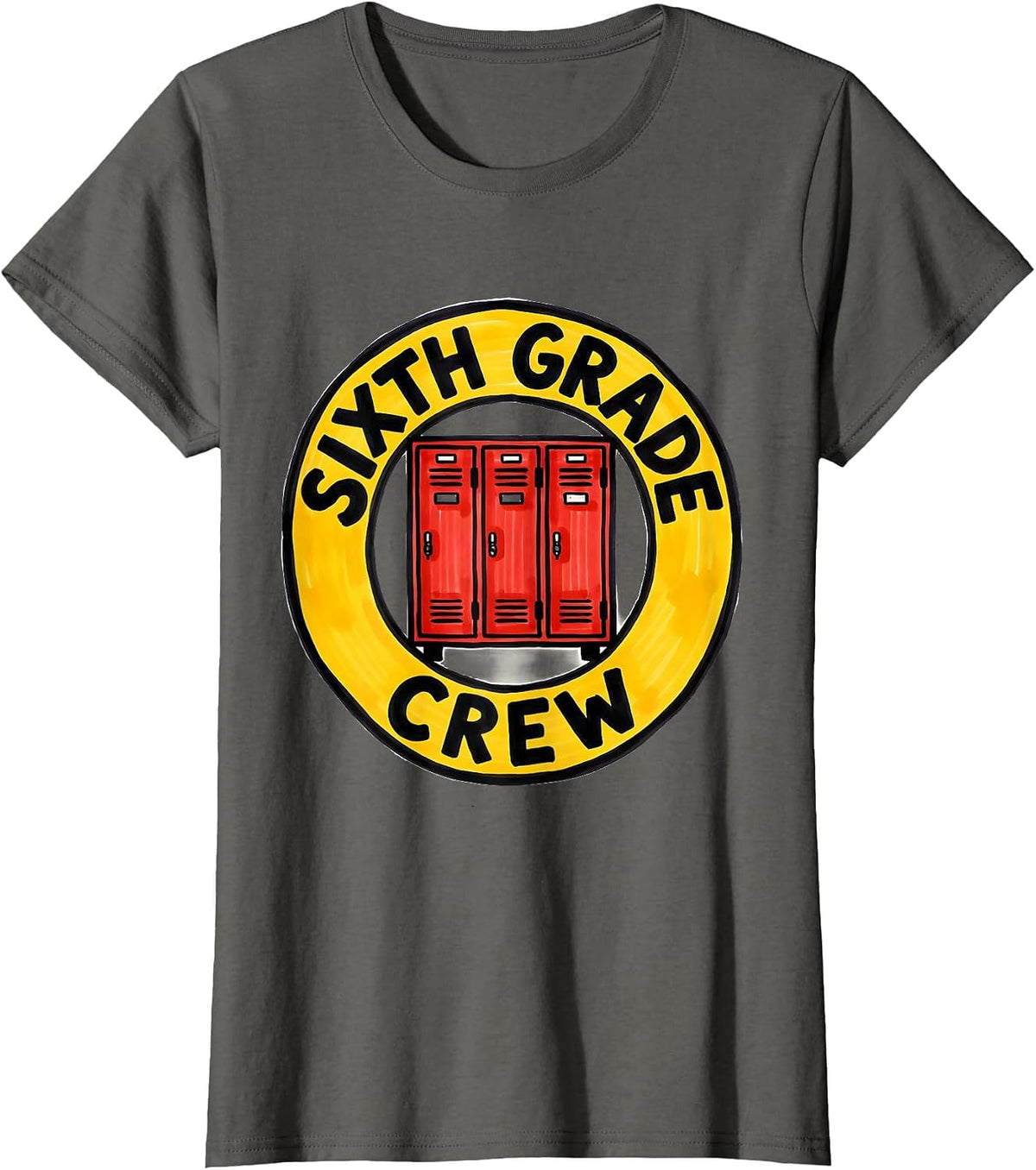 Women's Sixth Grade Crew Funny Middle School Teacher Back To School T-Shirt - Asphalt Grey