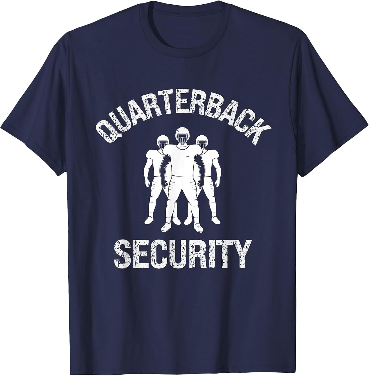 Funny Offensive Lineman Quarterback Security O Line Football T-Shirt - Navy Blue
