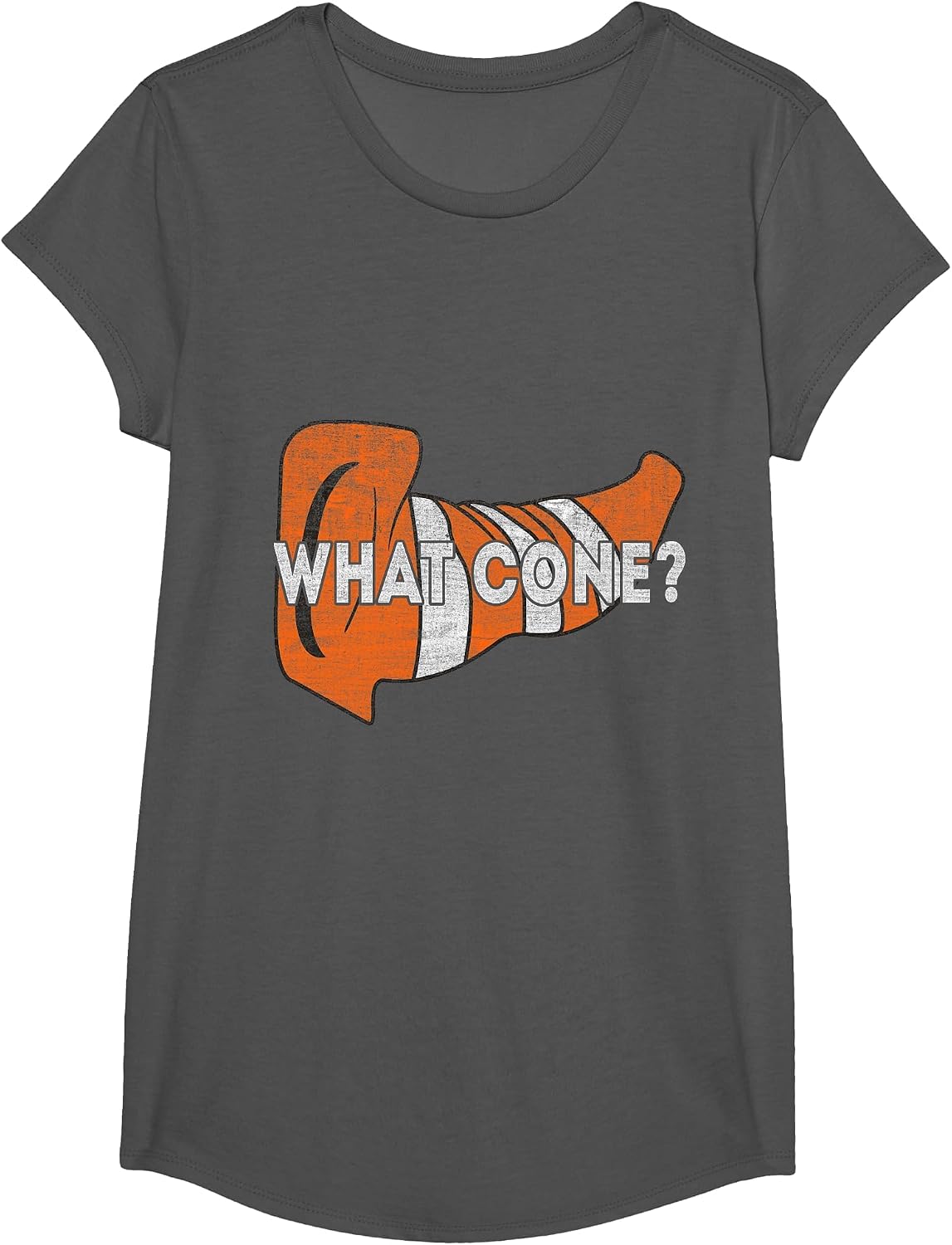 What Cone I Cone Racing Design Autocross T-Shirt - Girls Asphalt Grey