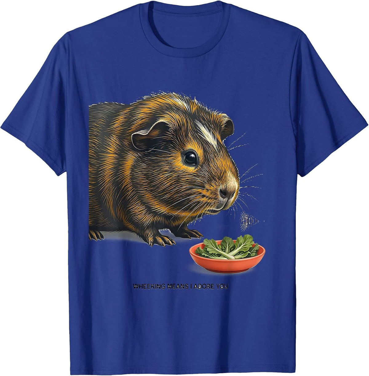Men's Wheeking Means I Adore You Funny Guinea Pig Lover Cavy Owner T-Shirt - Royal Blue