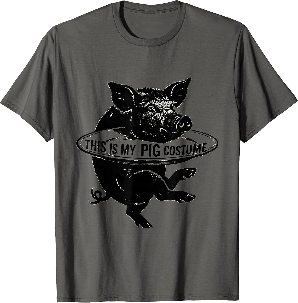 Men's This Is My Pig Costume Funny Pig Lover Halloween Costume T-Shirt - Asphalt Grey