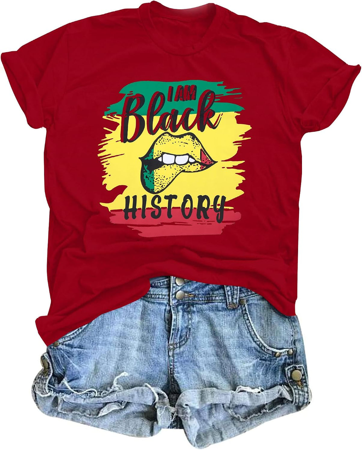 Juneteenth Shirts for Women Juneteenth Outfit 1865 Freedom Shirt Black History Tee African American Tee Tops - Red-2