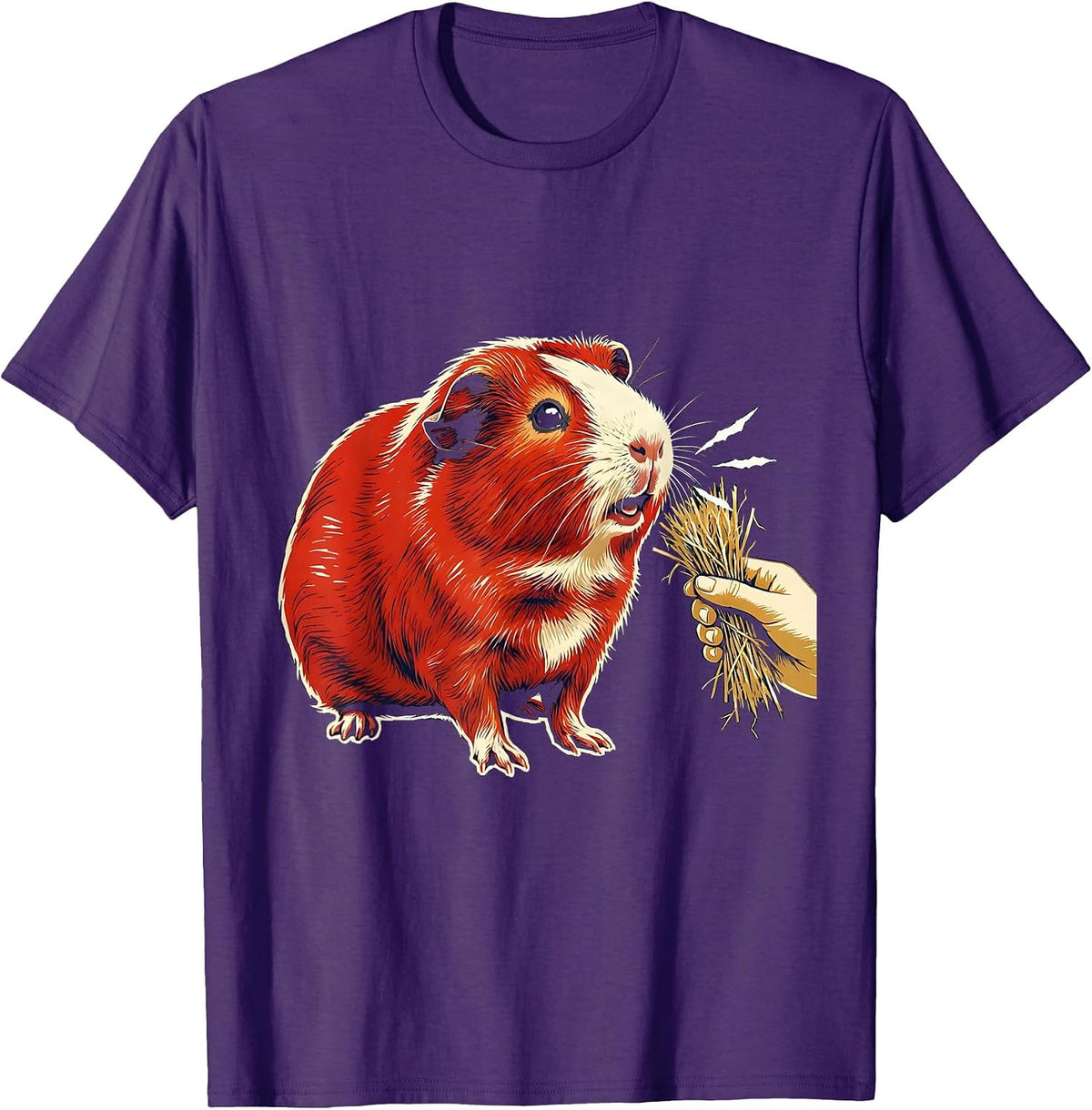 Oversized Tailless Guinea Pig Funny Pet Lover Humor T-Shirt - Purple