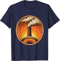 Labor Day Factory Smokestack Illustration T-Shirt - Navy Blue