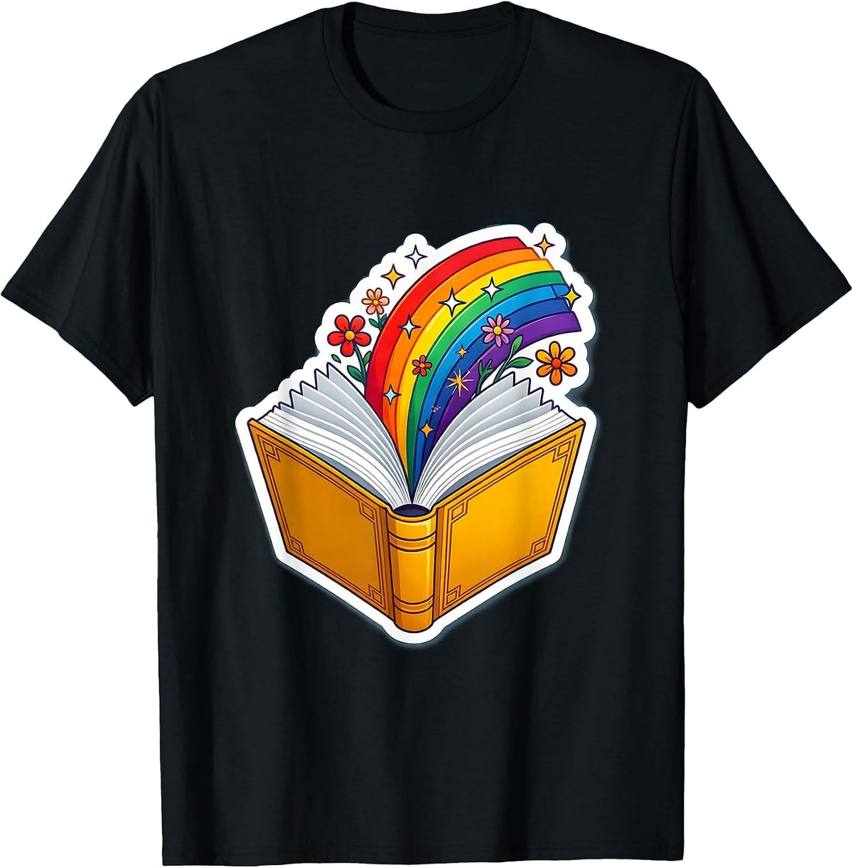 Men's Special Education Teacher Rainbow Book Graphic T-Shirt - Black