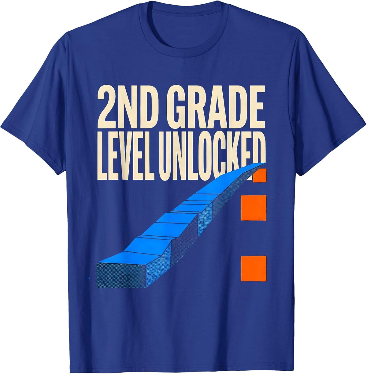 2nd Grade Level Unlocked Gamer Back To School Boys T-Shirt - Royal Blue