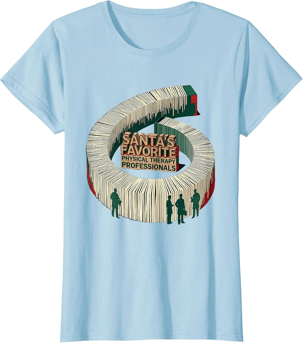 Women's Santa's Favorite Physical Therapy Professionals PT T-Shirt - Baby Blue