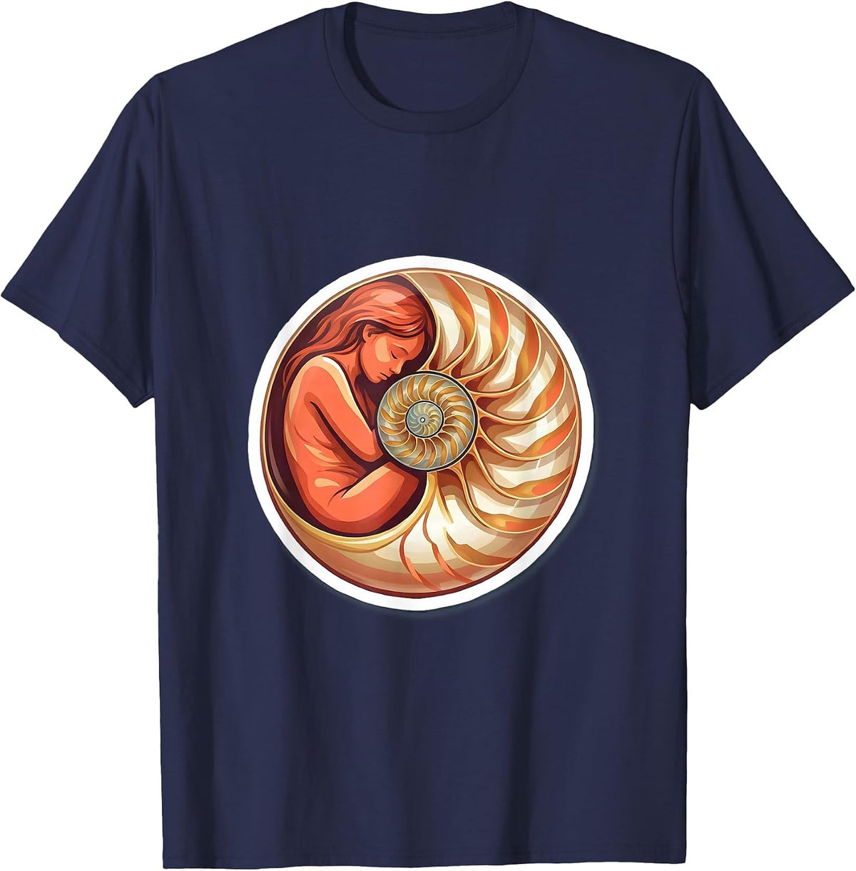 Men's Autism Awareness Seashell Sanctuary Graphic Design T-Shirt - Navy Blue